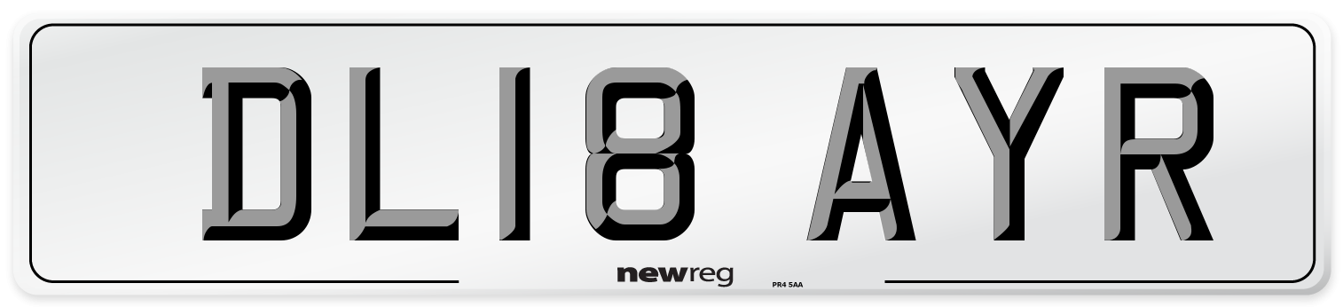 DL18 AYR Number Plate from New Reg